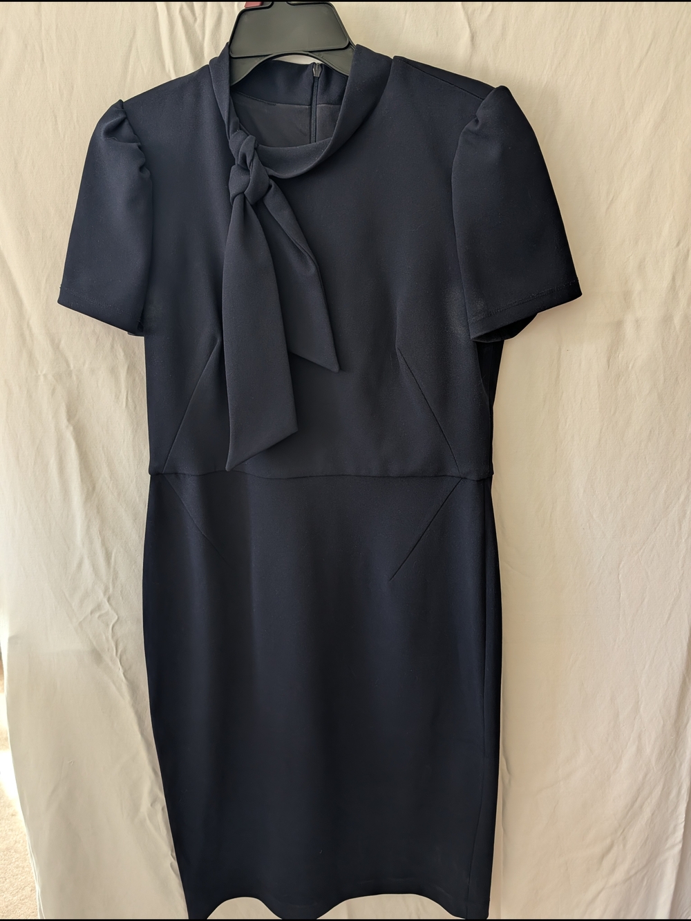 Liz Claiborne Navy Tie-Neck Midi Dress